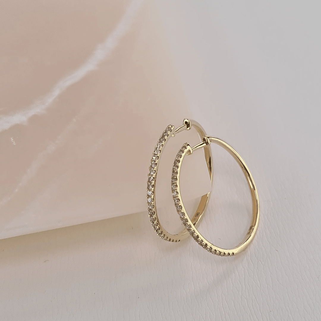 Yellow Gold Small Diamond Hoop Earrings | A. T. Thomas Jewelers | Jewelry  Store | Lincoln, NE